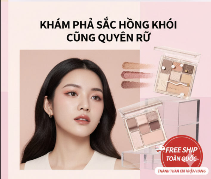 Bảng Phấn Mắt Judydoll 7 Màu - 17 Tông Hồng Khói Play Color All-In-One Palette-Phấn Mắt Lì, Nhũ, Bền Màu, Tự Nhiên Sang Trọng